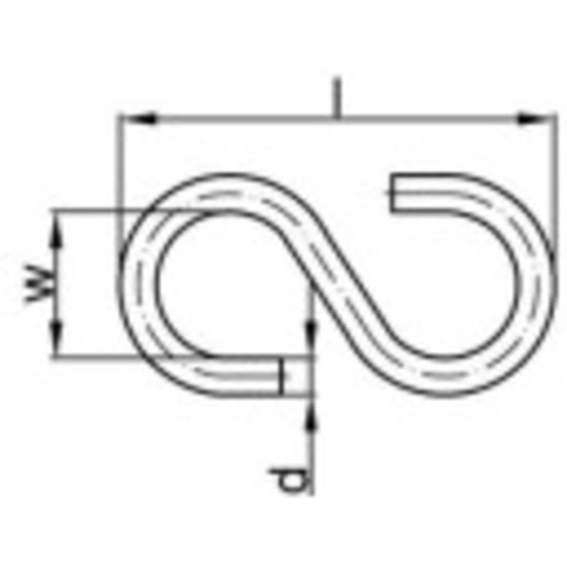 [gebraucht] B-ware Toolcraft S-haken 30mm Stahl Galvanisch Verzinkt 159546 Haken 100 Stück