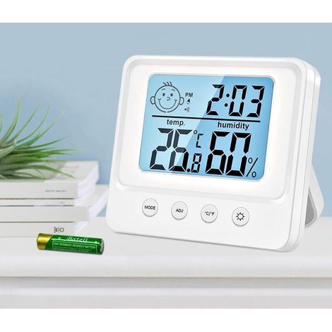 Zolginah Indoor-thermometer-hygrometer, Spauood Indoor-wetterstation Mit Feuchtigkeitssensor, Intelligenter Hintergrundbeleuchtung, Uhr, Datum, ℃/℉-umschaltung, Thermometer-hygrometer Für Zuhause, Bür