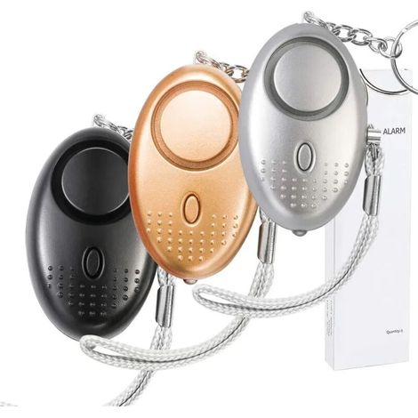 Zolginah Persönlicher Notfallalarm Mit Led-taschenlampe, 3 Stück 140 Db Tragbarer Anti-angriffs-sicherheitsalarm Für Frauen/kinder/senioren/studenten/jogger (gold, Silber Und Schwarz)