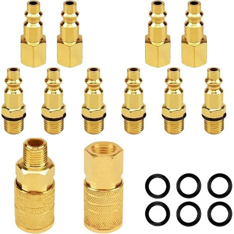 Zolginah 1/4" Npt Luftkupplungs-steckerset – 12-teiliges Set Für Luftkompressoren, Amerikanischer Schnellverbinder Für Druckluft