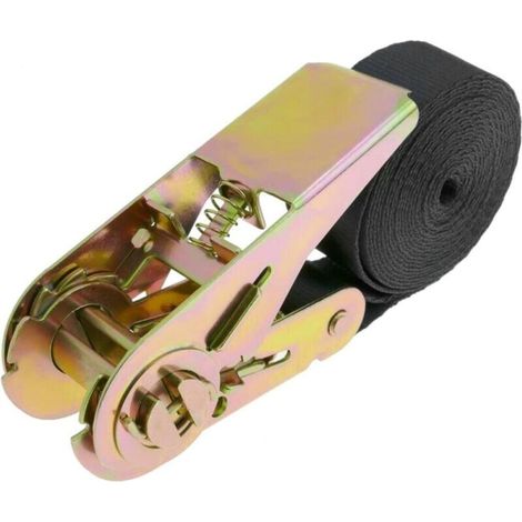 Packung Mit 1 Ratschen-spanngurt, 3 M X 25 Mm, 800 Kg, Schwarz. Spanngurtspanner, Ratschenspanner, Seilspanner.