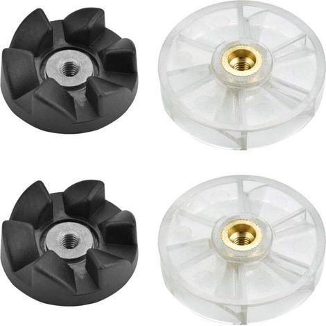 4-teiliger Getriebemixer 600/900 W, 2 Geschwindigkeiten, Transparenter Sockel + 2 Schwarze Gummizahnräder, Klingenzahnräder, Klingenzahnräder