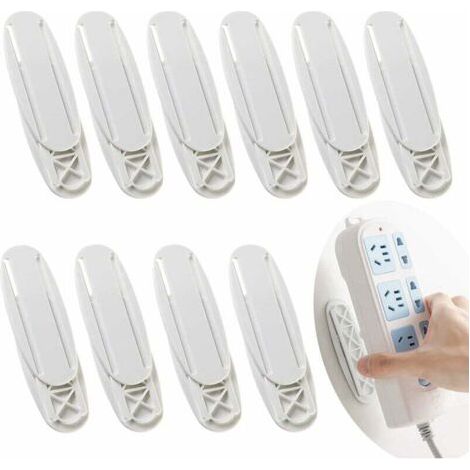 Ahlsen – Selbstklebende Mehrfachsteckdosen-wandhalterung – 10er-packung Aus Kunststoff – Montage Für Router Und Stecker – Optimale Organisation