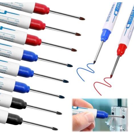 Bluedeer – Set Mit 8 Permanentmarkern Mit Feiner Spitze – Fleckenbeständige, Permanente Tinte – 30 Mm Spitze Für Holz, Metall, Glas Und Kunststoff