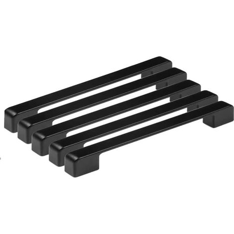 5 Schwarze Küchenschrankgriffe, Möbelgriffe Mit 192 Mm Lochabstand, Moderne Quadratische Schranktürgriffe Für Schubladen, Kleiderschränke, Schränke, Büros
