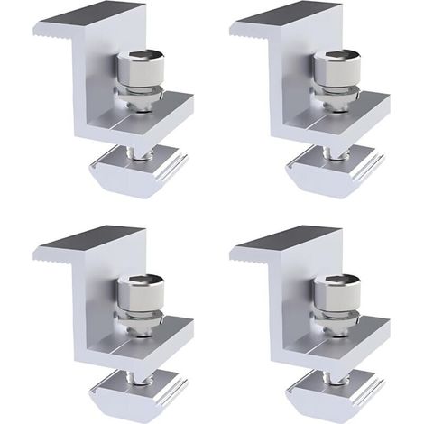 Cyslmuk – 4er-pack Aluminium-solarpanel-halterungen – 30-mm-endklemme – Rost- Und Uv-beständig – Schnelle Befestigung An Dächern Und Unebenen Oberflächen