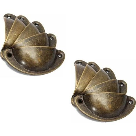 10 Stück Vintage-muschelgriffe Für Kommoden/küchenmöbel, Gebogenes Eisen, Vintage-schranktürgriffe, 8,2 Cm X 3,5 Cm, Antikmessing