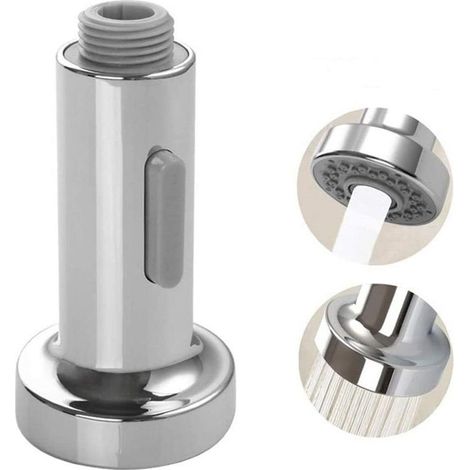 Ymyny Press Down Pro Küchenarmatur Mit Ausziehbrausekopf, 2 Funktionen Und Düsen, Universelles Zubehör Für Küchenarmaturen Mit Ausziehbrause (silber)