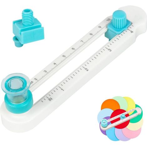 Rundeckenschneider, 360° Drehbarer Rundeckenschneider Zum Schneiden Von Runden Papieren Mit Einem Durchmesser Von 2 Bis 20 Cm, Inklusive 1 Ringschneider Und 1 Ersatzklinge