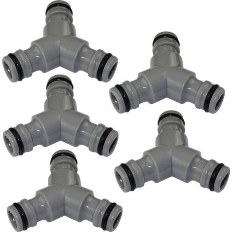 Zolginah C47466 – 5er-pack 1/2" 3-wege-y-verbinder Für Gartenschläuche – Schnellverteiler/adapter Für 3 Bewässerungsschläuche – Hergestellt Aus Abs-kunststoff