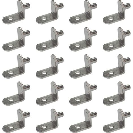 Zolginah 20er-pack Regalhalterungsclips, 5 Mm, L-förmig, Für Schrankmöbel, Regalböden, Halterungen Mit Löchern, Für Küchenschränke, Bücherregale Und Regale