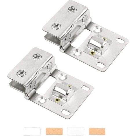 Zolginah Zwei Sets Glastürscharniere, Hochwertige Edelstahl-klemmscharniere Für Bad, Dusche, Schrank, Küche, Vitrine, Dusche, Kein Bohren Erforderlich - Grau