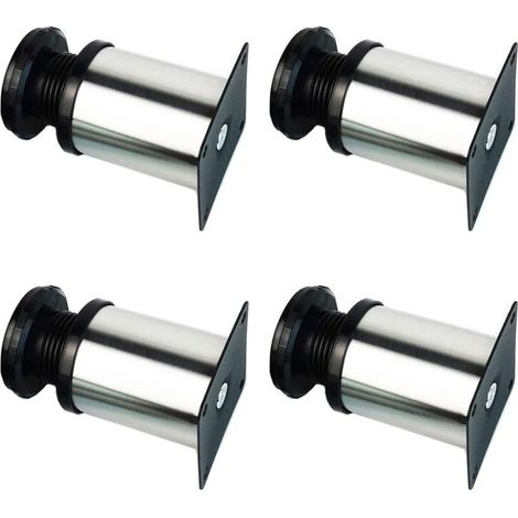 Zolginah 4x Verstellbare Möbelfüße - Verchromtes Metall - Höhenverstellbar (gesamt: 50 Mm)