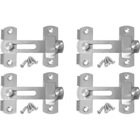 4 Stück Edelstahl-schiebetürriegel, Türverriegelung, Sicherheitsriegel Für Tür- Und Fensterbeschläge