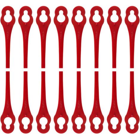 Packung Mit 100 Ersatzklingen Aus Kunststoff Für Florabest Rasentrimmer Von Lidl – Länge 8,3 Cm
