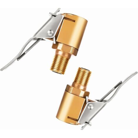 Ahlsen 2-teiliger Autoreifenventiladapter, 8 Mm Messingspitze Pumpen-aufblasventil-clip-klemmen-anschlussadapter Für Auto- Oder Lkw-reifen