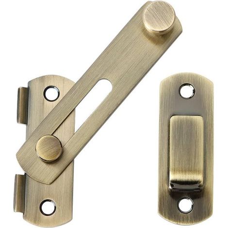 Zolginah Schiebetürschloss, Türriegel, Kippriegel Mit Schrauben Für Türen, Fenster, Schränke Und Gärten, Oberfläche Aus Gebürsteter Zinklegierung, Ems9500-q
