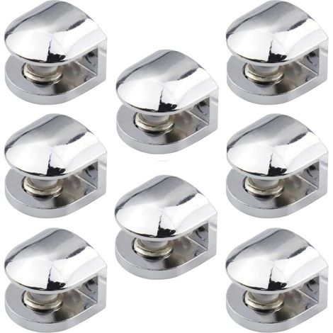 8-teiliges Glasregal-set, Verstellbare Glasklemme, Wandhalterung Für Spiegel, Spiegelclip Für 6–8 Mm Dicke Glasregale
