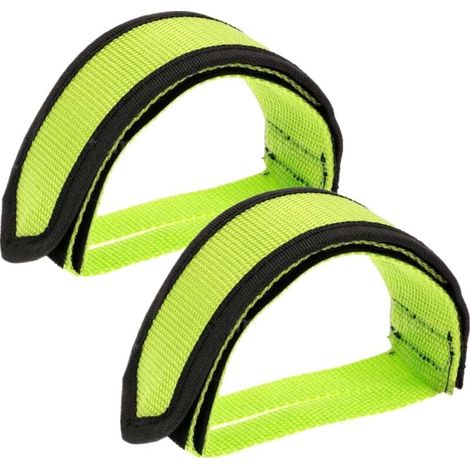 Lntyq 1 Paar Verstellbare Und Rutschfeste Nylon-fahrradpedalriemen, Universelles Fahrradpedalzubehör Für Anfänger (grün)