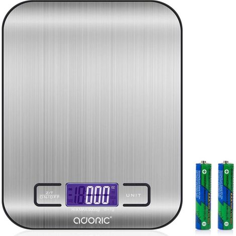 Zolginah Elektronische Küchenwaage – Hochpräzise Digitale Küchenwaage, Edelstahl, Empfindlicher Touchscreen, Hintergrundbeleuchtetes Lcd-display, Automatische Abschaltung (5 Kg)