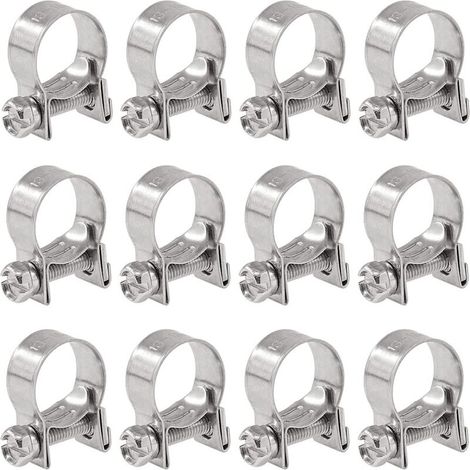 Packung Mit 12 Schlauchschellen Aus Edelstahl 304, Durchmesser 13–15 Mm