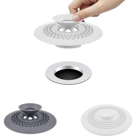 Zolginah Set Mit 2 Silikon-abflussstopfen Für Badewanne, Waschbecken, Badewanne, Bodenschutzfilter, Waschküche, Küche Und Badezimmer (2 Farben)