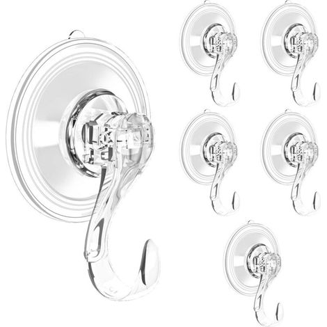 Zolginah 6er-set Saugnapfhaken, Robust, Für Glas, Fenster, Wände, Badezimmer, Dusche, Zum Aufhängen Von Handtüchern Und Luffa-kränzen, 3 Kg