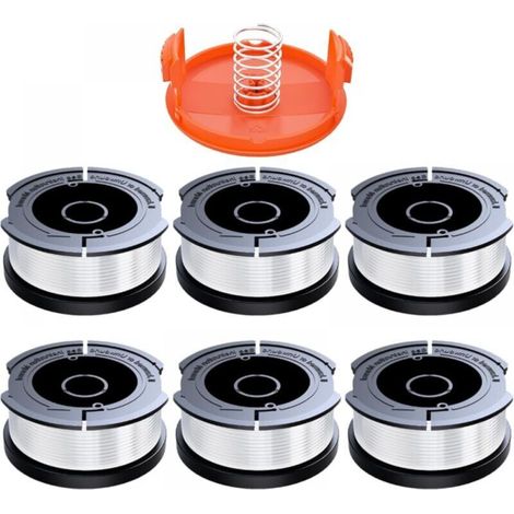Cyslmuk – 6er-pack Spulen 1,65 Mm Trimmerfaden – 9 M Nylon-polyamid – Automatisches Zuführungssystem – Kompatibel Mit Black & Decker