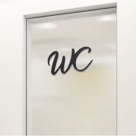 Dekoratives Wc-türschild, Schwarzes Wc-schild, Wc-aufkleber, Haustürschild, Wc-schilder, Selbstklebende Wc-dekoration, Selbstklebendes Wc-schild Fürs Badezimmer