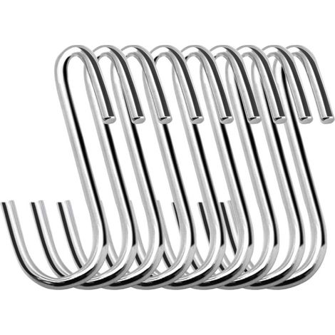 Zolginah 16er-pack Robuste S-förmige Hängehaken, 7,6 Cm, Für Küche, Bad, Schlafzimmer Und Büro (16er-pack, Größe M, Silber)