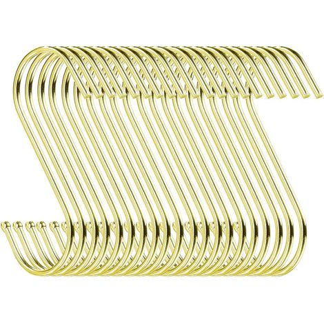 Zolginah 30er-pack Robuste, 9 Cm Lange S-förmige Hängehaken Für Küche, Bad, Schlafzimmer Und Büro (gold)