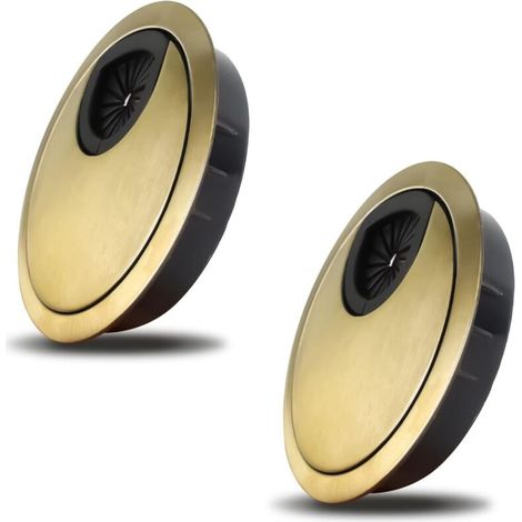 Zolginah 2 Stück Noble 60mm Kabeldurchführungen Kabellochabdeckung Für Schreibtische, Büros Und Arbeitsplatten Material: Zinklegierung (bronze)