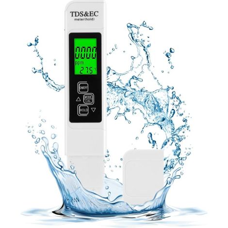 3-in-1 Wassertester Mit Tds/ec/ppm-anzeige Und Hintergrundbeleuchtung, Für Aquarium, Schwimmbad Und Trinkwasser