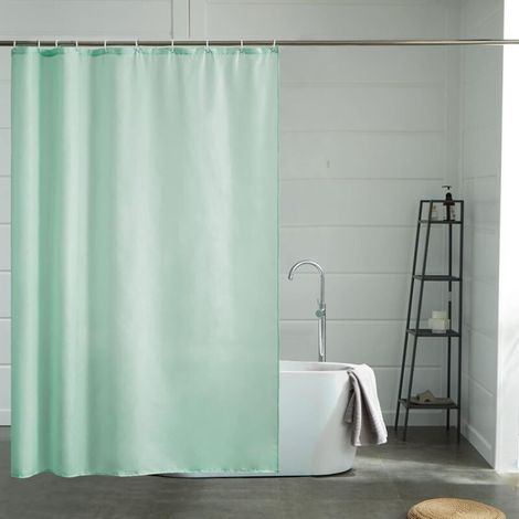 Zolginah Duschvorhang, Mintgrün, 180 X 180 Cm, Polyestergewebe, Wasserdicht, Maschinenwaschbar, Schimmelresistent, Mit 12 Haken