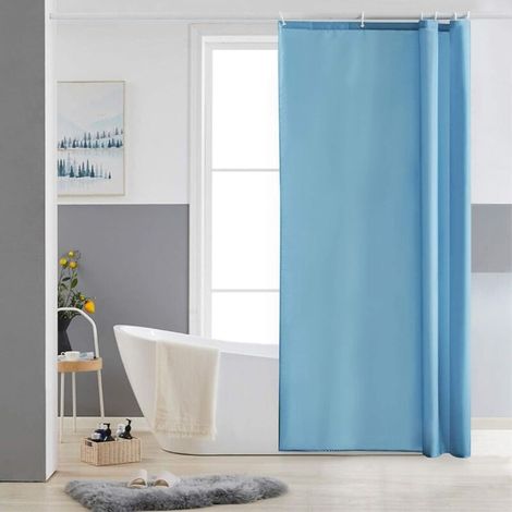 Zolginah Duschvorhang, Hellblau, 180 X 180 Cm, Polyestergewebe, Wasserdicht, Maschinenwaschbar, Schimmelresistent, Mit 12 Haken
