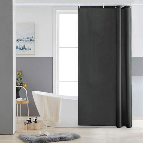 Zolginah Duschvorhang, Klein, Dunkelgrau, Schimmelresistent, 90 X 180 Cm, Polyestergewebe, Wasserdicht, Maschinenwaschbar, 6 Haken