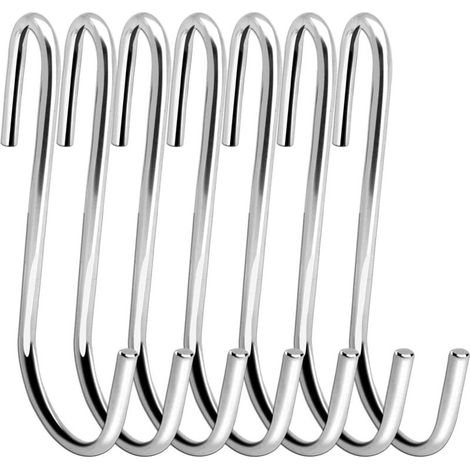 Zolginah 12er-pack Robuste, 10 Cm Lange S-förmige Hängehaken Für Küche, Bad, Schlafzimmer Und Büro (12er-pack, Größe Xl, Silber)