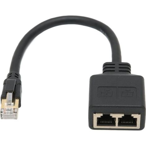 Cyslmuk – Rj45-stecker Auf 2 Buchsen Splitter-adapter – Vergoldetes Cat8-kabel – Hochgeschwindigkeits-netzwerkverbindung Für Büro Und Zuhause