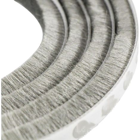 Zolginah Selbstklebender Antibeschlag-bürstenstreifen Für Fenster Und Türen, Staubdicht, 9 Mm X 13 Mm (grau)