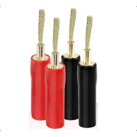 (4 Stück) Flexible Bananenstecker Mit Geflochtenem 4-mm-stecker, Vergoldete Stifte, Für Audioverstärker, Lautsprecherkabel Und Audiosysteme