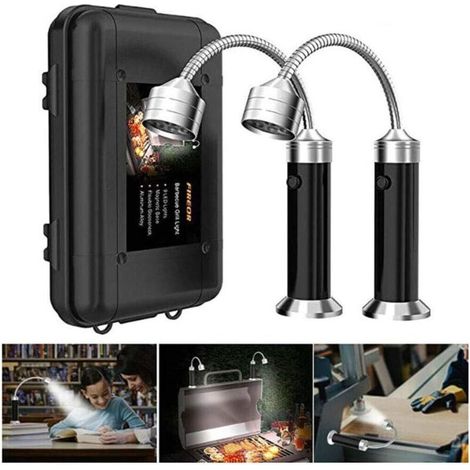 Zolginah Grilllampe, 2er-pack Led-grillleuchten Mit Magnetfuß, 360°-drehung, Flexibel Und Verstellbar Für Grillen, Camping, Partys Und Outdoor-aktivitäten