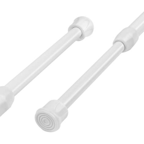 Cyslmuk – Set Mit 2 Ausziehbaren Gardinenstangen, 40 Bis 70 Cm – Hochwertiges Metall – Bohrfreie Montage – Für Verschiedene Oberflächen