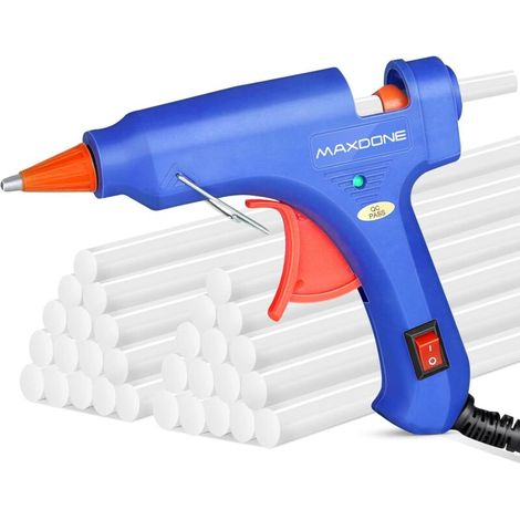 Zolginah Heißklebepistole – 20-w-heißklebepistole Mit 30 Klebesticks (7 Mm X 130 Mm) Für Bastelarbeiten, Heimwerken, Haushalt Und Büro – Blau