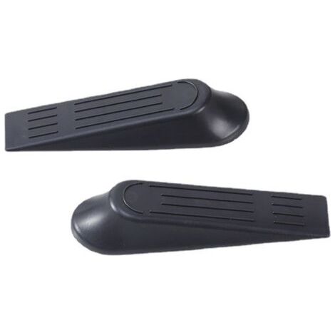 Ahlsen 2 Stück Boden-türkeile, Rutschfeste Boden-türstopper, Boden-türkeile Aus Kunststoff (schwarz)