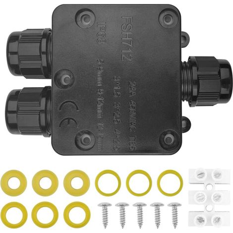 Ip68 Wasserdichte Außenanschlussdose, Wasserdichter Stecker, Wasserdichter 3-wege-stecker Für Kabel Mit Einem Durchmesser Von 5-15 Mm, Wasserdichte Außenanschlussdose Für Garten- Und Erdkabel