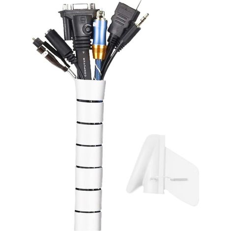 Zolginah Kabelkanal, 2 M Flexibler Kabelmanagementschlauch Zur Organisation Und Zum Verstecken Von Tv- Und Pc-kabeln, Kabelmanagement Für Zuhause Und Büro, 2 M – Ø 22 Mm, Weiß