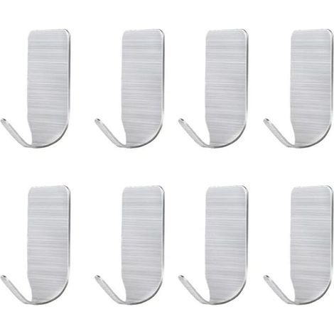 Zolginah Selbstklebende Wandhaken, 8 Selbstklebende Handtuchhaken Ohne Bohren, Haken Aus Edelstahl, Für Küche, Bad, Schlafzimmer, Ankleidezimmer, Kleiderschrank...