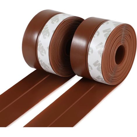 Zolginah 2er-pack Selbstklebende Silikon-fensterdichtungen – Für Türen Und Glastüren – 2 Stück Pro 3-m-packung – Insgesamt 6 M (braun) 35 Mm