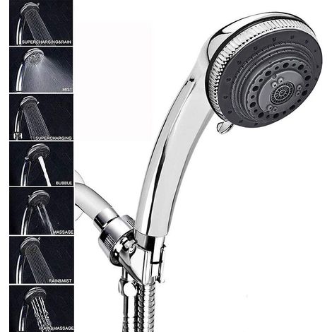 Duschkopf Und Schlauch, 7 Strahlarten, Universell Verstellbarer Duschkopf Mit 150 Cm Schlauch, Wassersparender Hochdruck-duschkopf, Einfache Installation, Hydrotherapie, Spa, Badezimmer