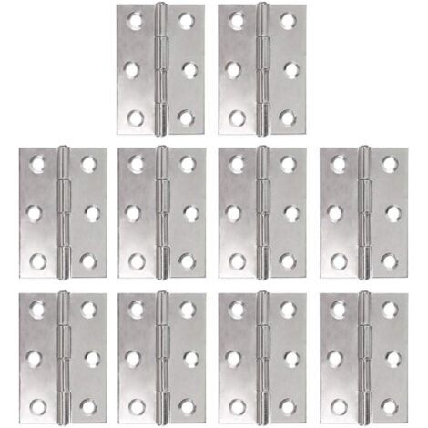 Ahlsen 10er-pack Klavierbänder Aus Edelstahl, Klappbänder, Türscharnierleiste, 48 Mm Scharnier Mit 6 Befestigungslöchern, Verbindungsstücke Für Pflanzgefäße Und Modellbau